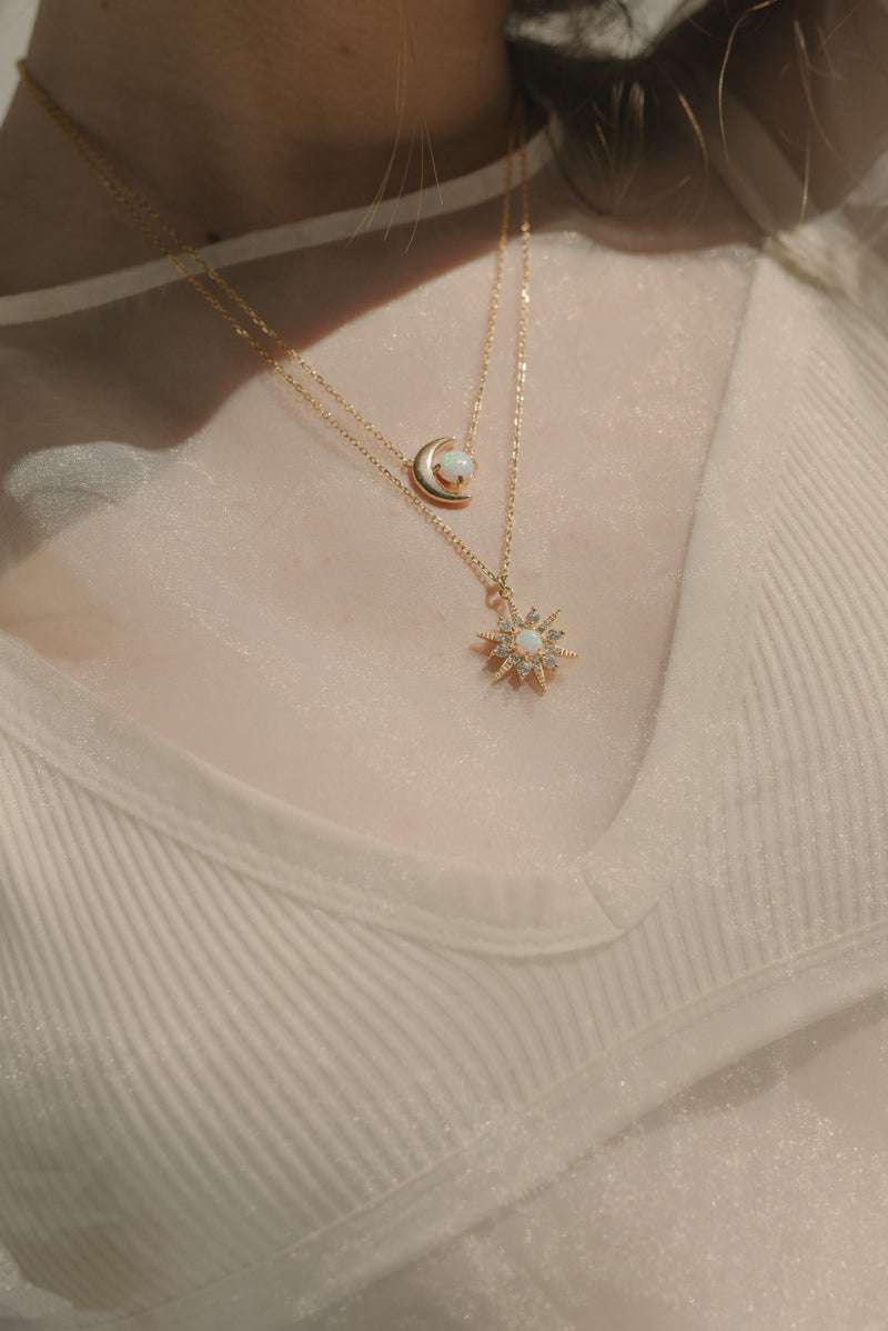 Universe Opal Moon Necklace