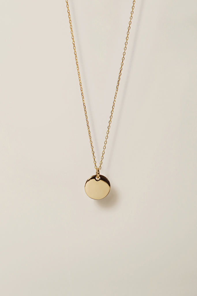 Engravable Disc Necklace Personalized Gold Jewelry Custom Engraved