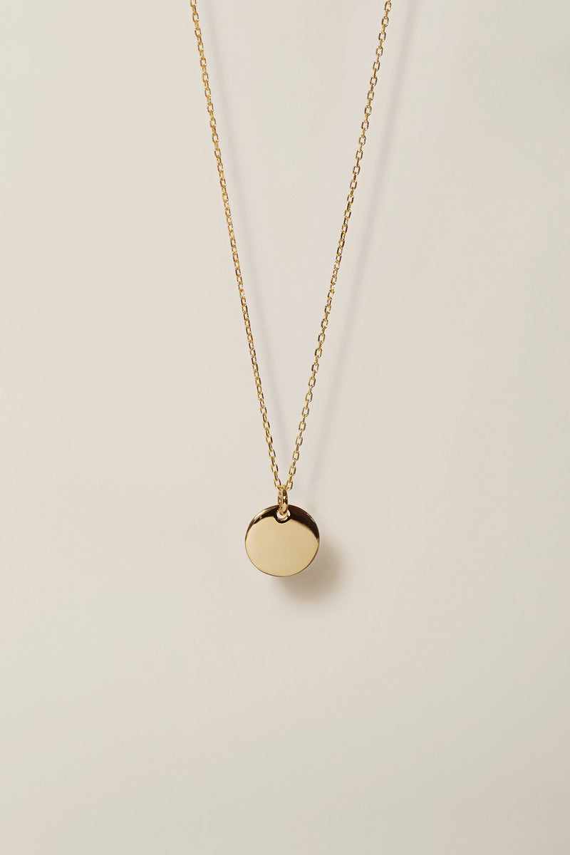 Engravable Disc Necklace Personalized Gold Jewelry Custom Engraved