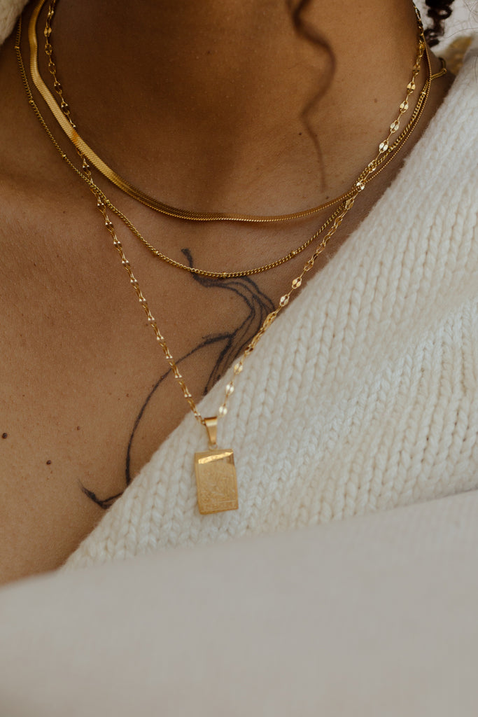 Medallion Rectangle Zodiac Necklace