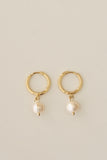 Stardust Pearl Hoop Earrings