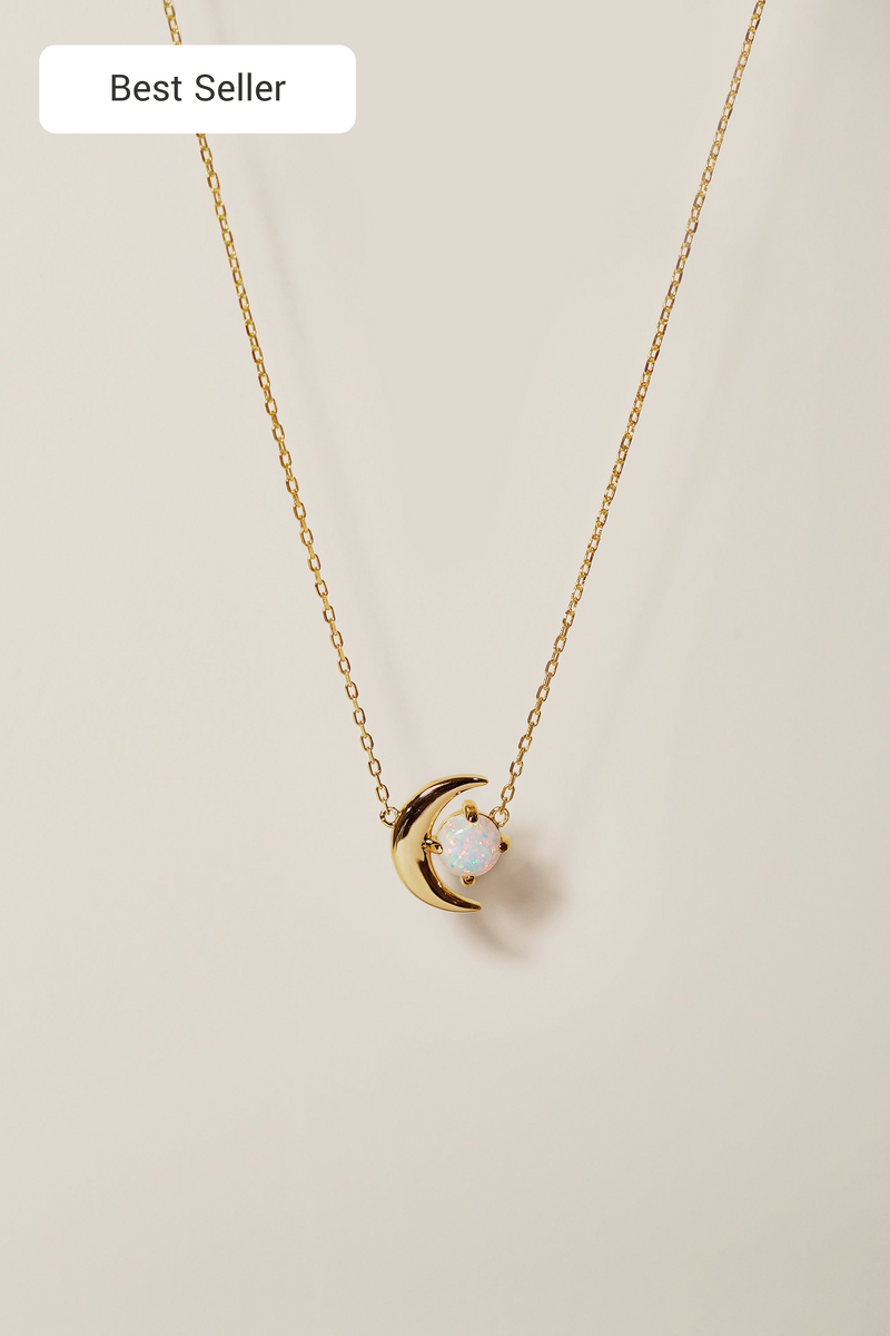 Universe Opal Moon Necklace