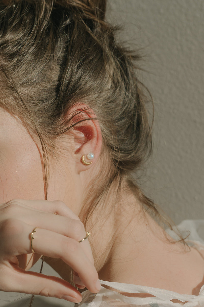 Universe Moonstone Mismatch Earrings