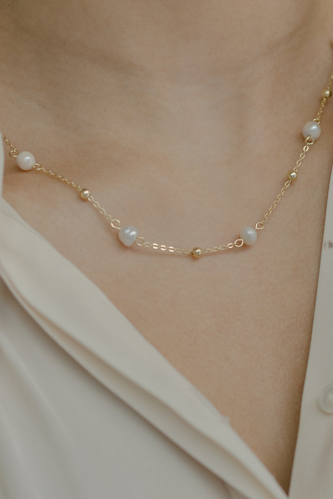 Stardust Satellite Pearl Necklace