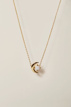 Universe Opal Moon Necklace