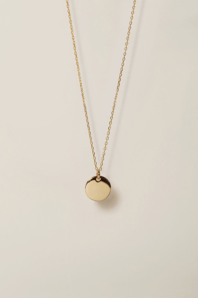 Dainty Disc Necklace With Custom Handwriting Engraving