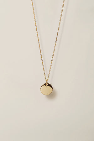 Dainty Disc Necklace With Custom Handwriting Engraving