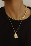 Medallion Rectangle Initial Necklace