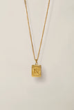 Medallion Rectangle Initial Necklace
